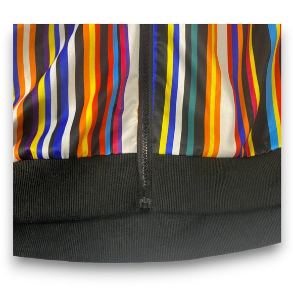 Rainbow Stripe Hoodie Long Sleeve Zipper Jacket XXL - Picture 3 of 5
